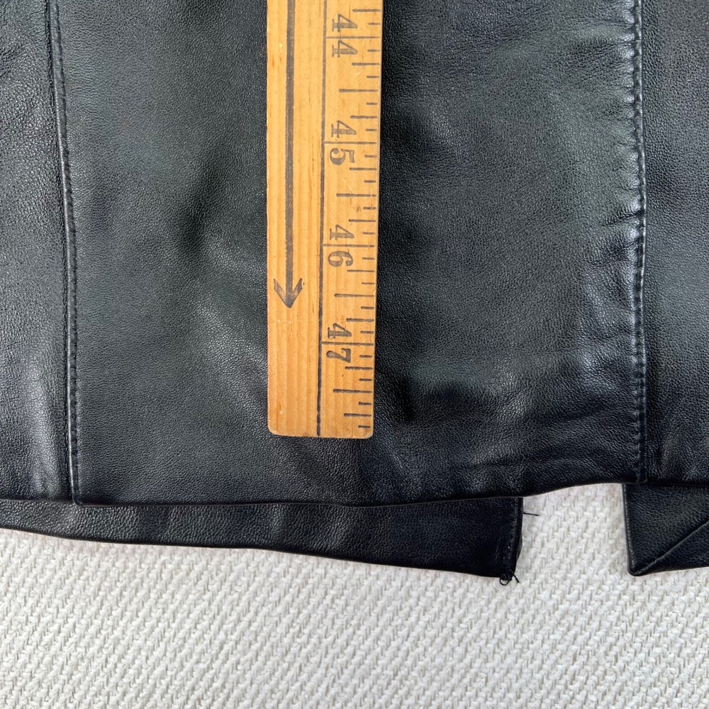 Wilsons Leather Trench Coat Womens Med Black Long Duster Pelle Studio VTG Chic - Picture 9 of 16